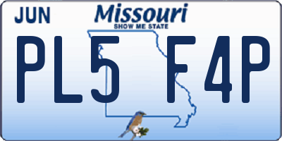 MO license plate PL5F4P