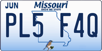 MO license plate PL5F4Q