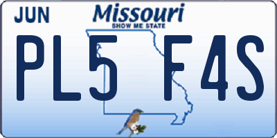 MO license plate PL5F4S