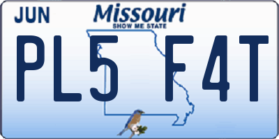 MO license plate PL5F4T