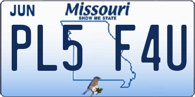 MO license plate PL5F4U