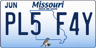 MO license plate PL5F4Y