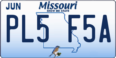 MO license plate PL5F5A