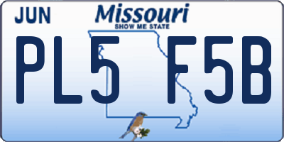 MO license plate PL5F5B