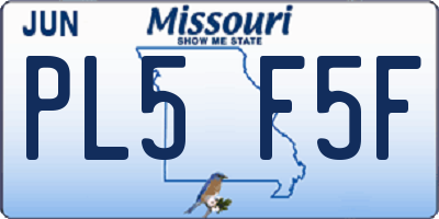 MO license plate PL5F5F