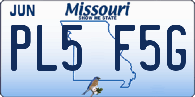 MO license plate PL5F5G
