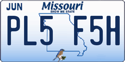 MO license plate PL5F5H