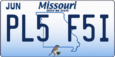 MO license plate PL5F5I