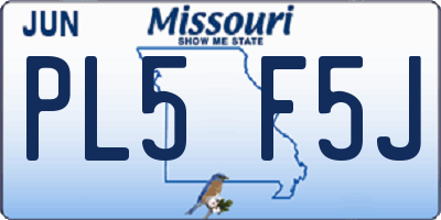 MO license plate PL5F5J