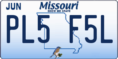 MO license plate PL5F5L