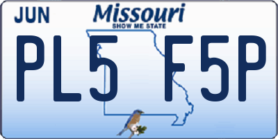 MO license plate PL5F5P