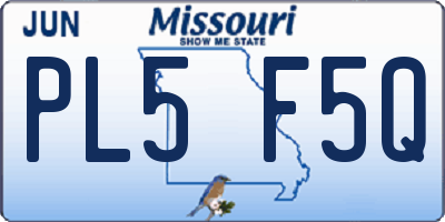 MO license plate PL5F5Q