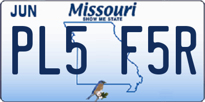 MO license plate PL5F5R