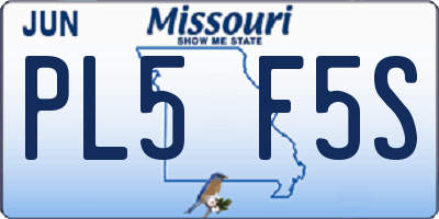 MO license plate PL5F5S
