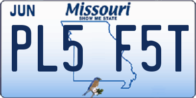 MO license plate PL5F5T