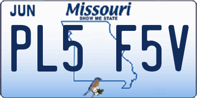 MO license plate PL5F5V
