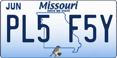 MO license plate PL5F5Y