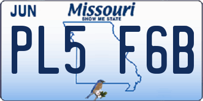 MO license plate PL5F6B