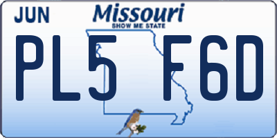 MO license plate PL5F6D