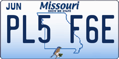MO license plate PL5F6E