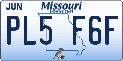 MO license plate PL5F6F