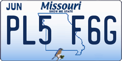 MO license plate PL5F6G