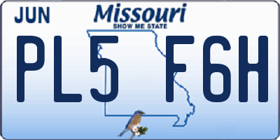 MO license plate PL5F6H