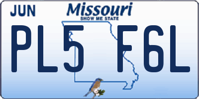 MO license plate PL5F6L