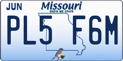MO license plate PL5F6M