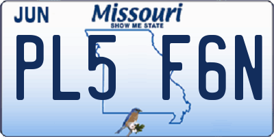 MO license plate PL5F6N