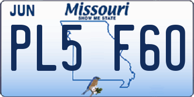 MO license plate PL5F6O