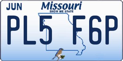 MO license plate PL5F6P