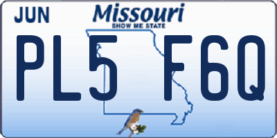 MO license plate PL5F6Q