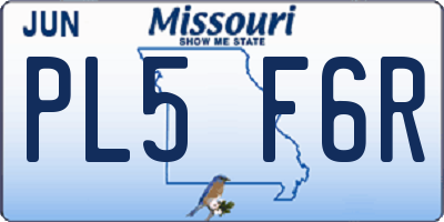 MO license plate PL5F6R