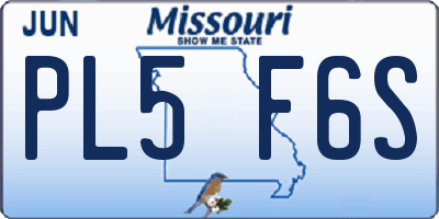 MO license plate PL5F6S