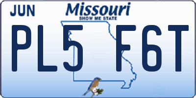 MO license plate PL5F6T