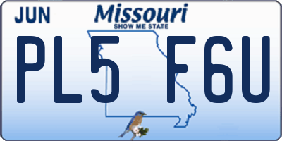 MO license plate PL5F6U
