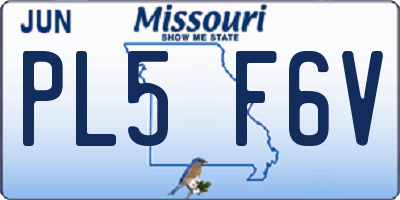 MO license plate PL5F6V