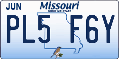 MO license plate PL5F6Y