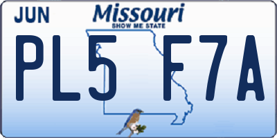MO license plate PL5F7A