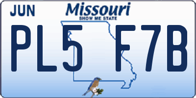 MO license plate PL5F7B