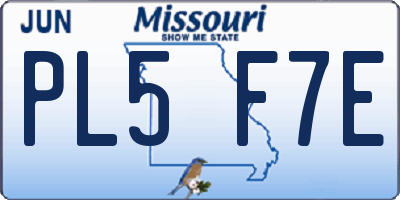 MO license plate PL5F7E