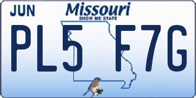 MO license plate PL5F7G