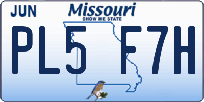 MO license plate PL5F7H