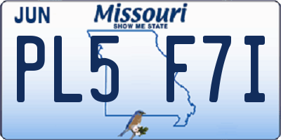 MO license plate PL5F7I