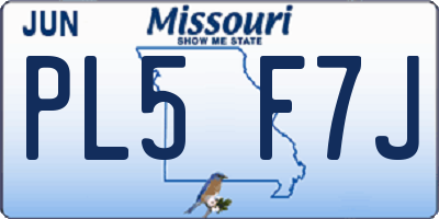 MO license plate PL5F7J