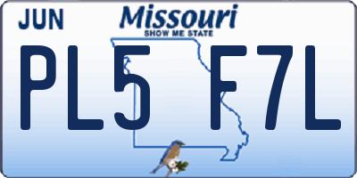 MO license plate PL5F7L