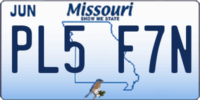 MO license plate PL5F7N