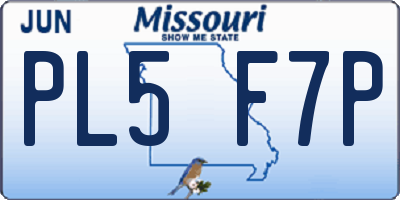 MO license plate PL5F7P