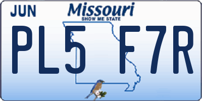 MO license plate PL5F7R